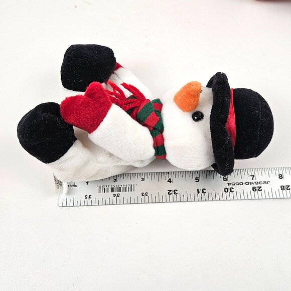 Santa Snowman Plush Duo Sears Roebuck Ho Ho Beans Collection Christmas Toy - Picture 9 of 10